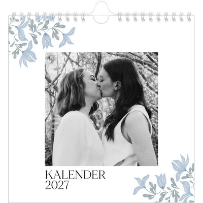 Jahreskalender Quadratisch — Elegante Blumen [deckblatt]