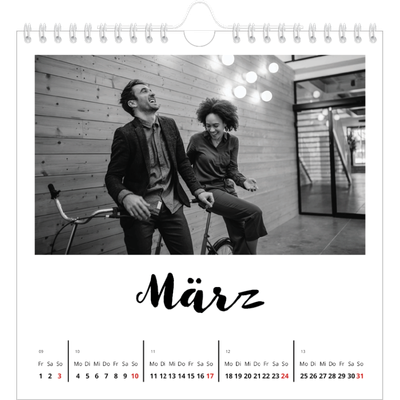 Jahreskalender Quadratisch — Handgeschrieben [Marsch]