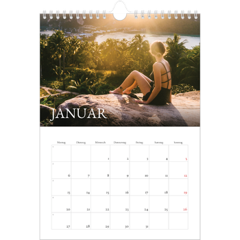 Fotokalender A4 — Einfacher Serif