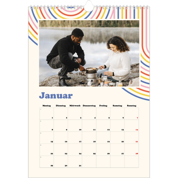 Fotokalender A3 — Retro-Streifen