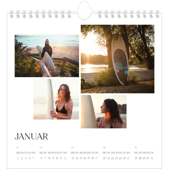 Fotokalender Quadratisch — Surfen bei Sonnenuntergang