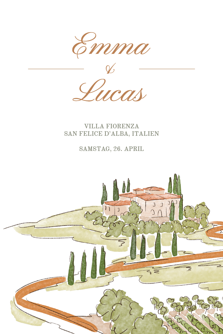 Einladungskarten — Liebe in Aquarell