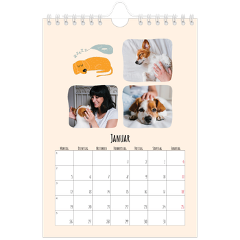 Fotokalender A5 — Hundepfoten und Kritzeleien