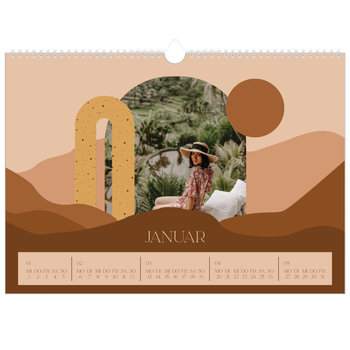 Fotokalender A3 — Berge in neutralen Farbtönen