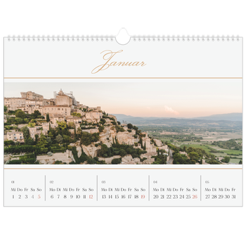 Fotokalender A3 — Goldschrift Banner