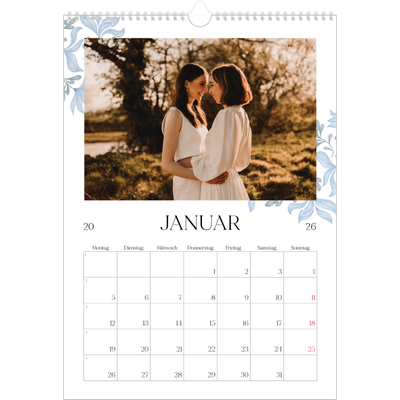 A3 Jahreskalender — Elegante Blumen [Januar]
