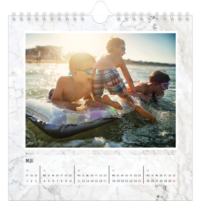 Jahreskalender Quadratisch — Mamor Hintergünde [deckblatt]