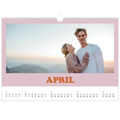 Fotokalender A3 — Rahmen im Retrostil [April]