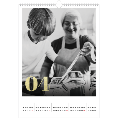 A3 Jahreskalender — Große Glitzerzahlen [April]