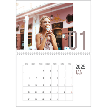 Fotokalender A4 doppelt — Monatszahlen