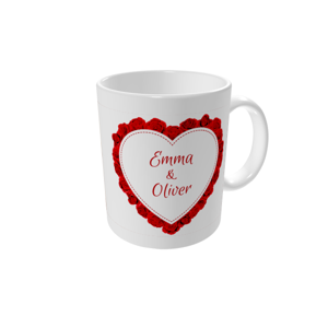 Tasse bedrucken — Rotes Rosenherz
