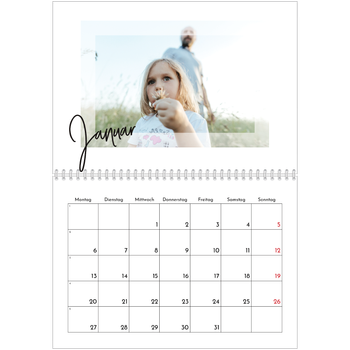 Fotokalender A4 doppelt — Durchsichtige Rahmen