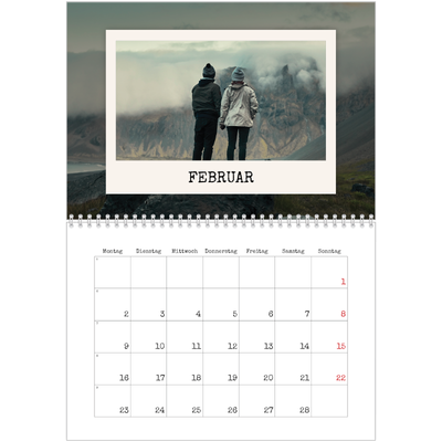 Fotokalender A4 doppelt (30 x 40 cm) — Die Porträtaufnahme [Februar]