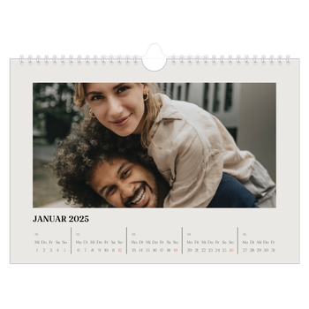 Fotokalender A4 — Schlicht in Creme