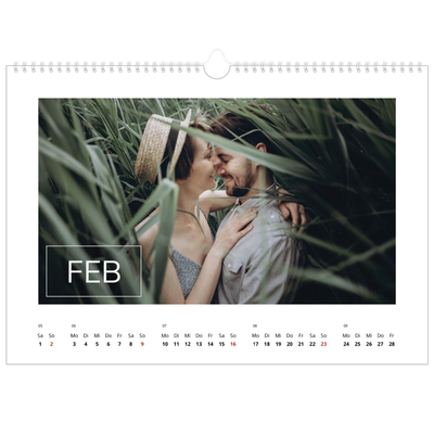 Fotokalender A3 — Datumsfeld-Overlay [Februar]
