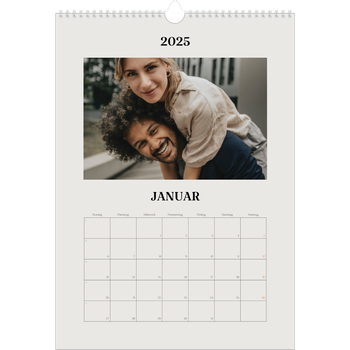 Fotokalender A3 — Schlicht in Creme