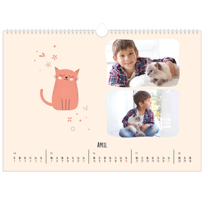 Fotokalender A3 — Katzenpfoten und Kritzeleien [April]