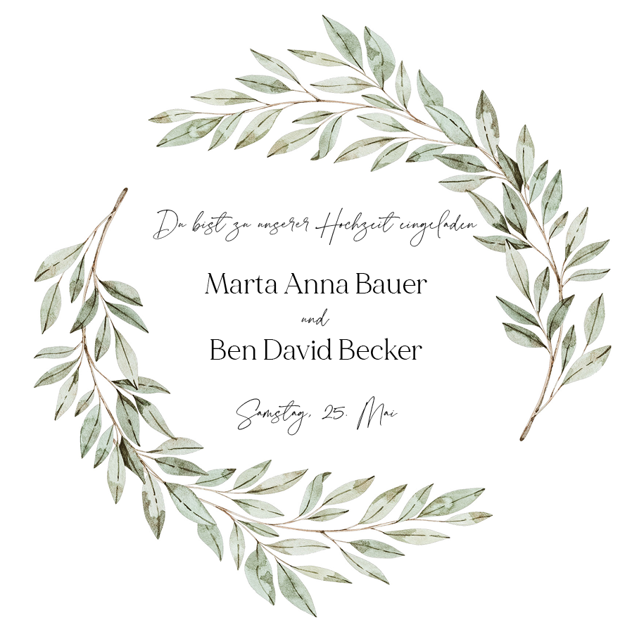 Einladungskarten — Hochzeit im Grünen
