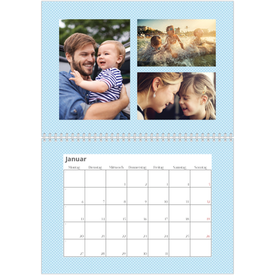Fotokalender A4 doppelt (30 x 40 cm) — Pastellmuster [Januar]