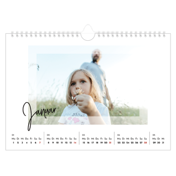 Fotokalender A4 — Durchsichtige Rahmen